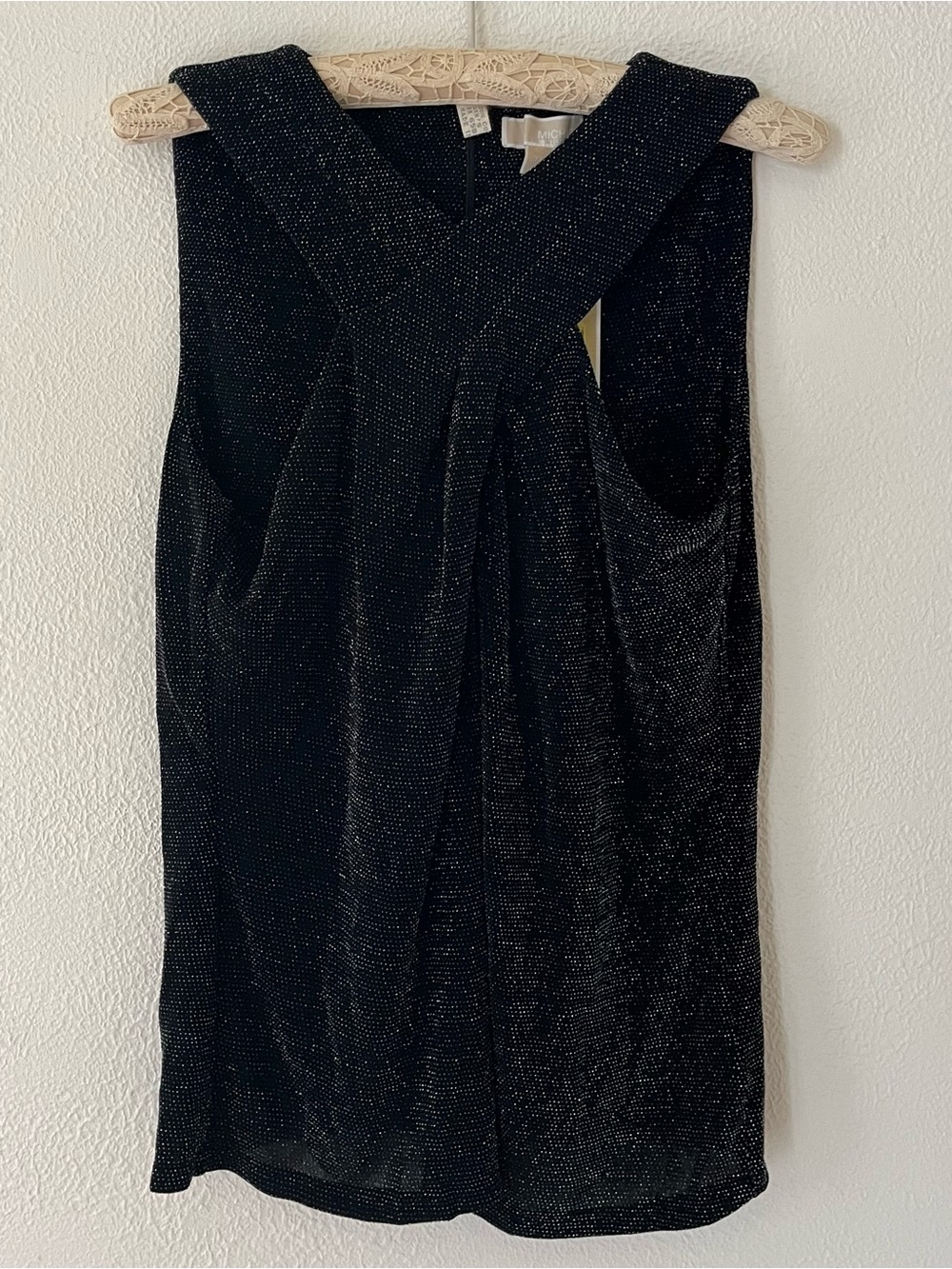 Michael Kors Sparkle Cross-Front Top